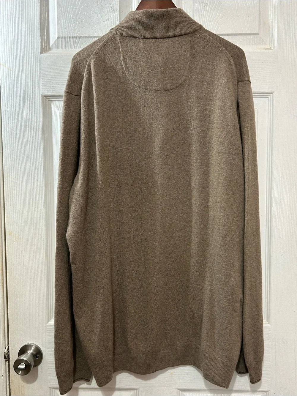 JoS. A. Bank Reserve Quarter Zip Sweater Men’s 3XLT Tan Italian Yarn Wool Cashme